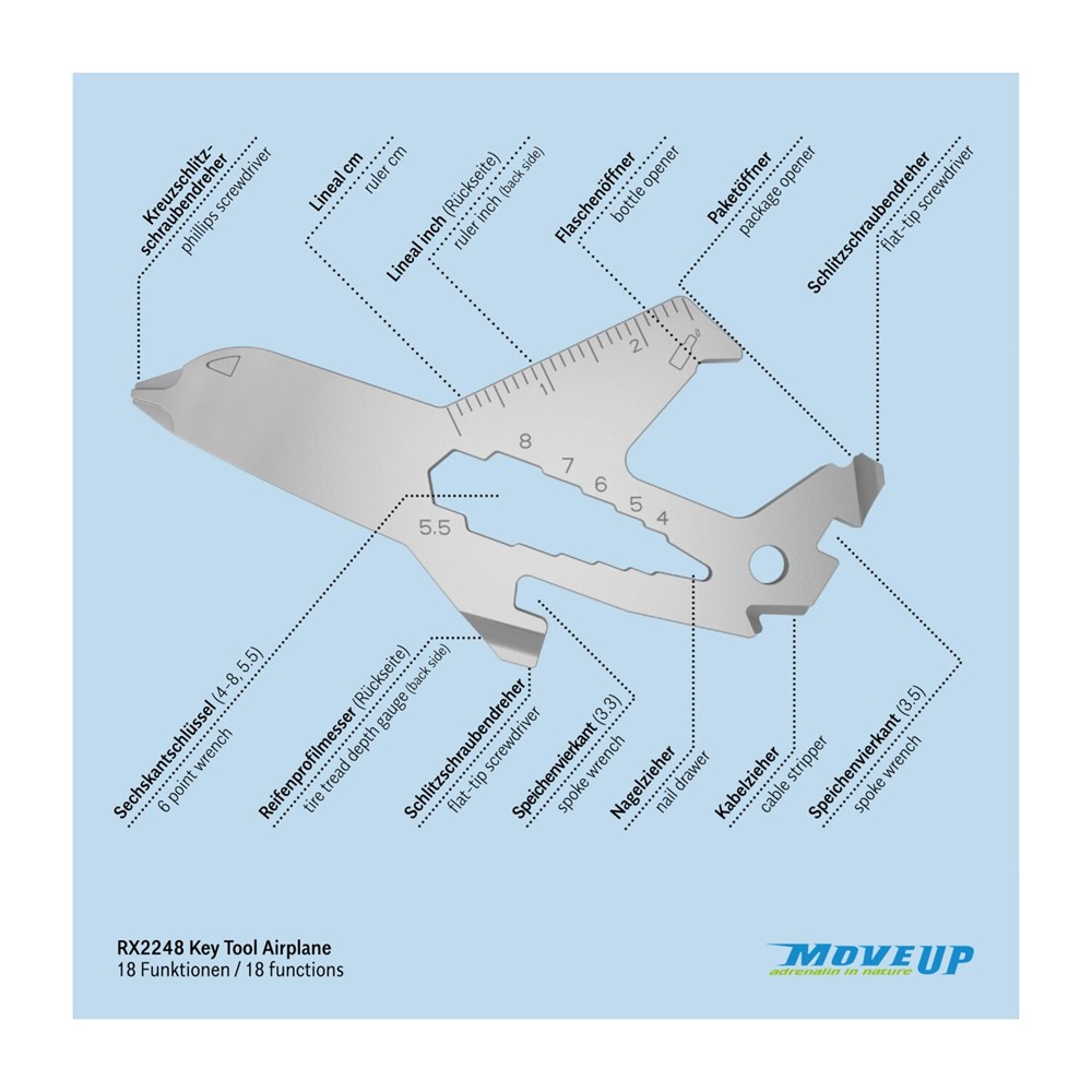 ROMINOX® Key Tool // Airplane - 18 functions (Flugzeug)