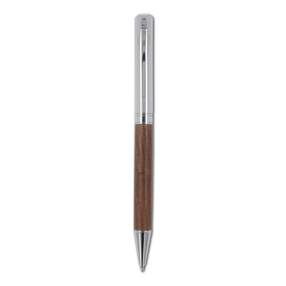 Set Kugelschreiber und Rollerball aus Metall Nussbaumholz in Geschenkbox