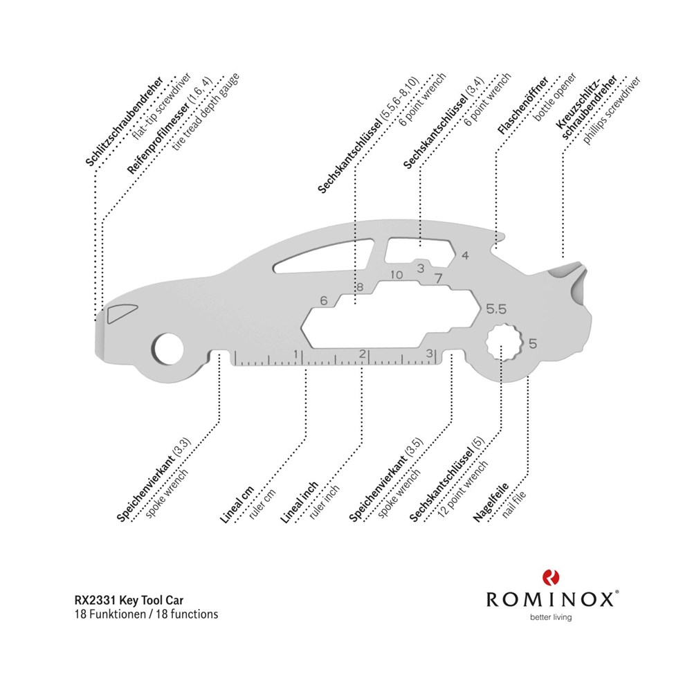 ROMINOX® Key Tool // Car - 18 functions (Auto)