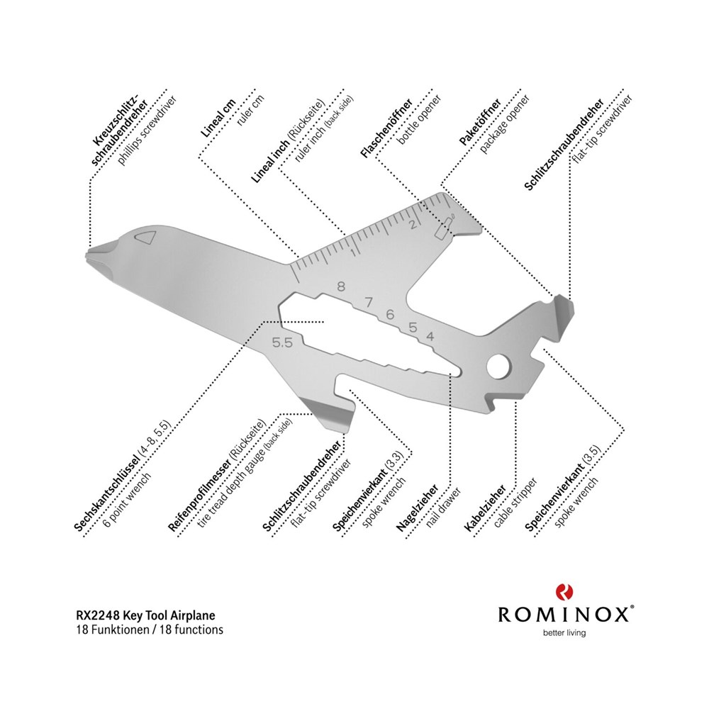 ROMINOX® Key Tool // Airplane - 18 functions (Flugzeug)