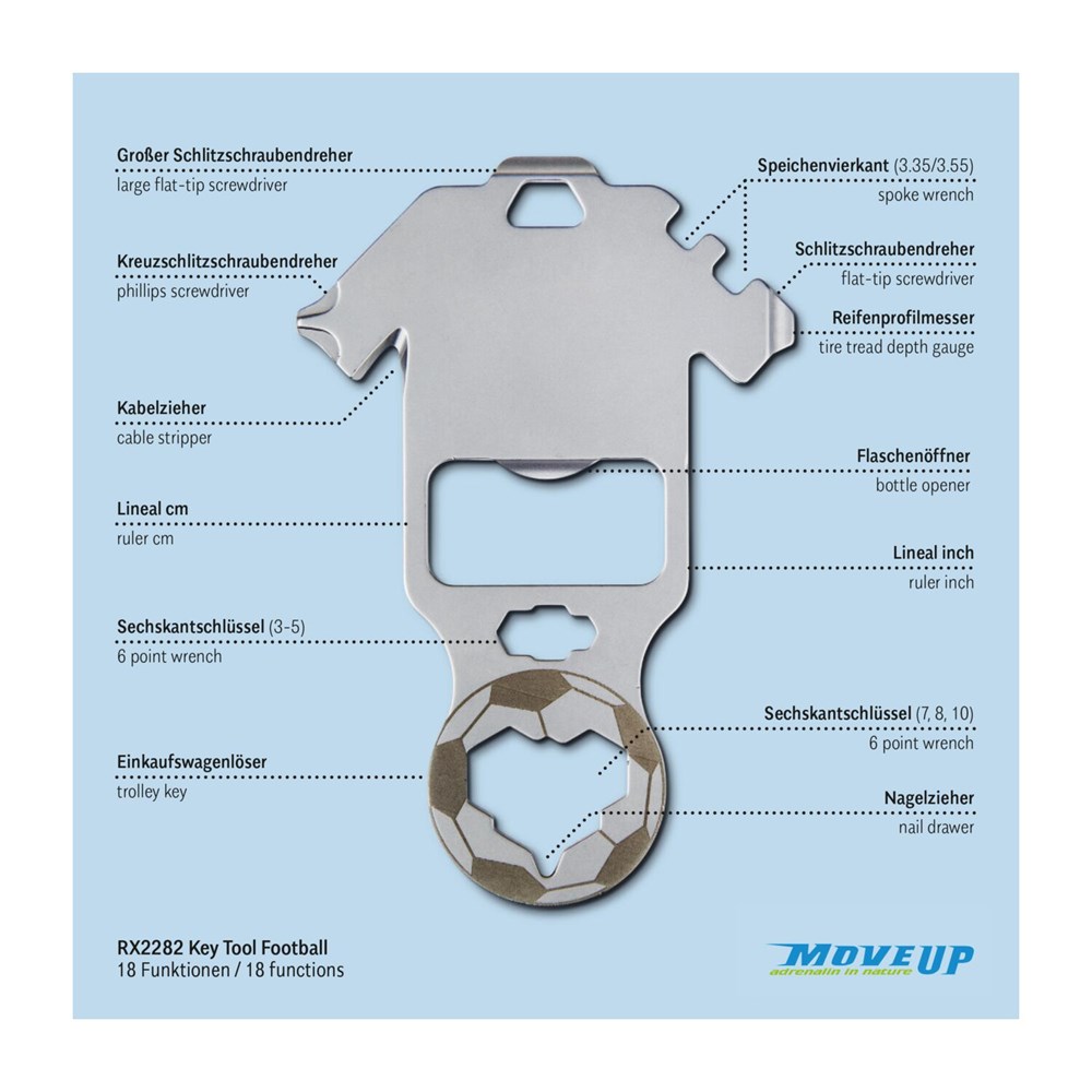 ROMINOX® Key Tool // Football - 18 Funktionen (Fußball)