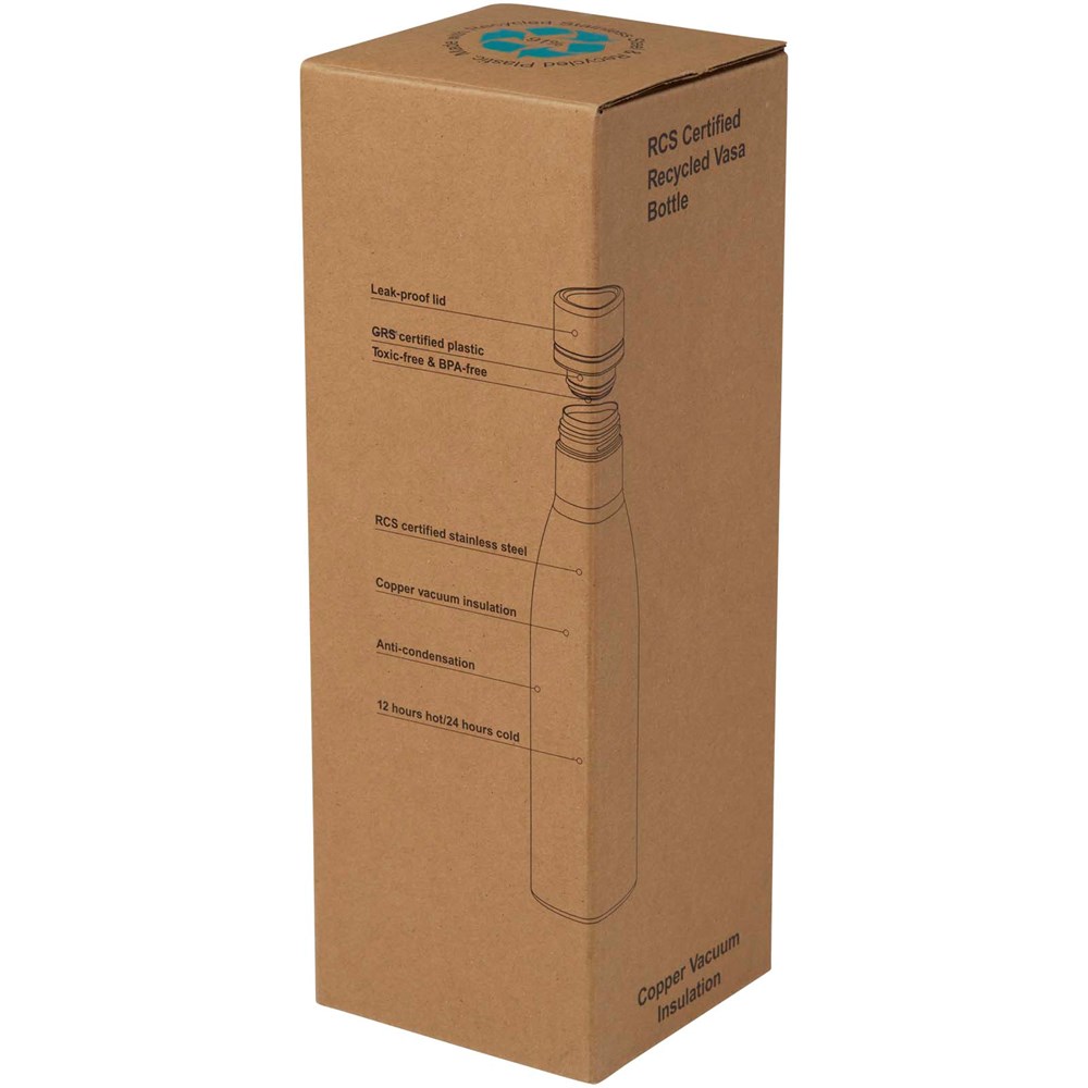 Vasa RCS-zertifizierte Kupfer-Vakuum Isolierflasche aus recyceltem Edelstahl, 500 ml