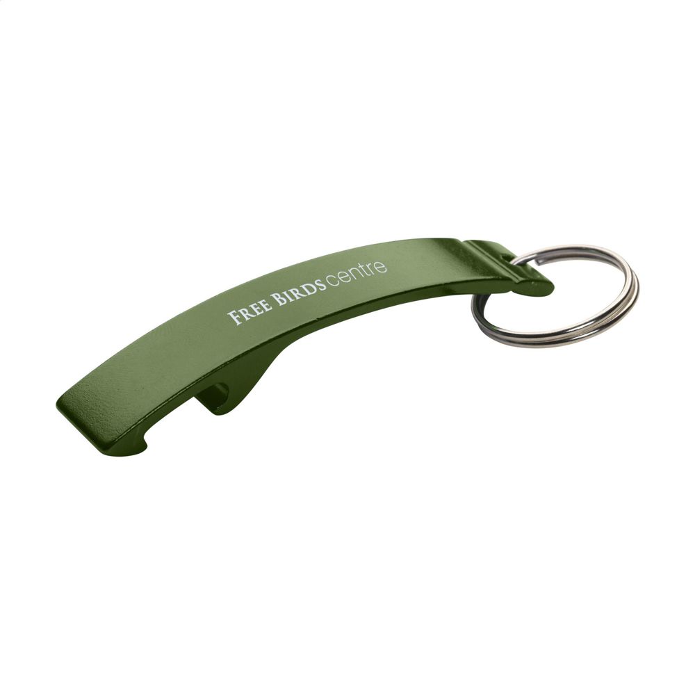 Alu Opener Öffner Schlüsselanhänger - grün (± PMS 4215)
