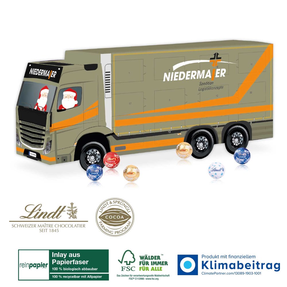 3D Adventskalender Lindt „LKW“ Organic