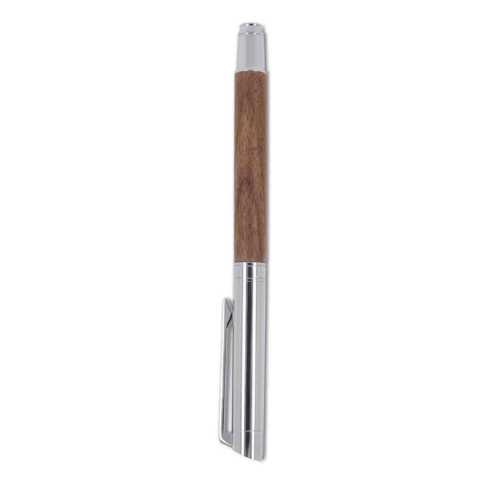 Set Kugelschreiber und Rollerball aus Metall Nussbaumholz in Geschenkbox