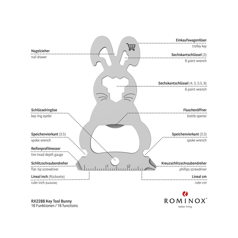 ROMINOX® Key Tool // Bunny - 16 functions (Osterhase)