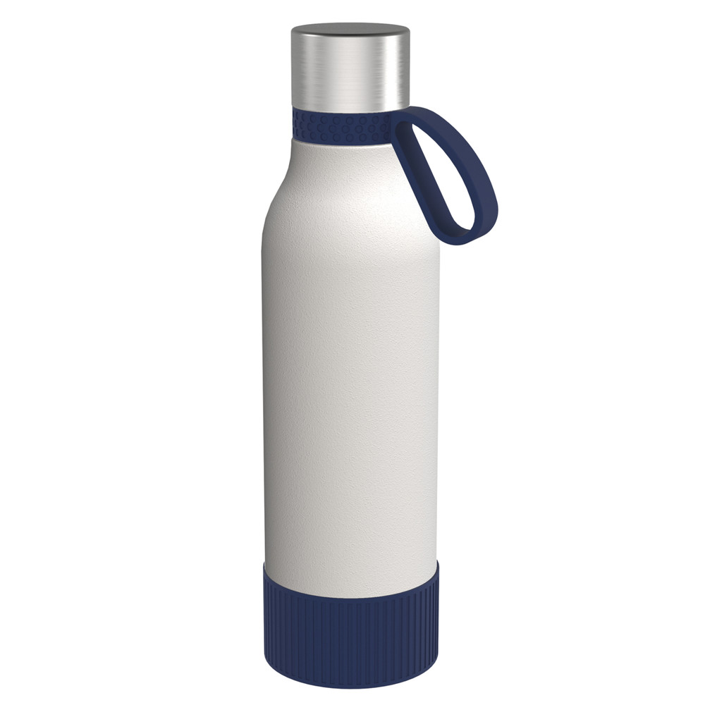 Trinkflasche II 820 - dunkelblau, silber, weiß