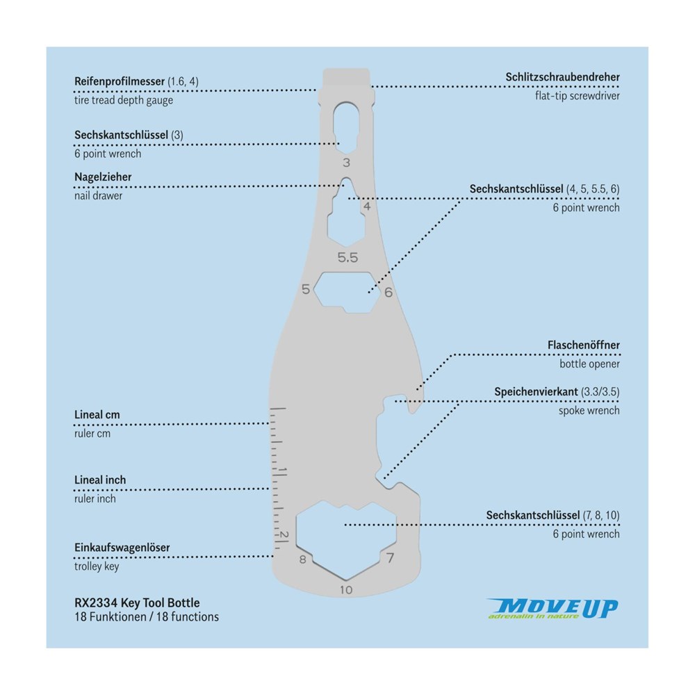 ROMINOX® Key Tool // Bottle - 18 Funktionen