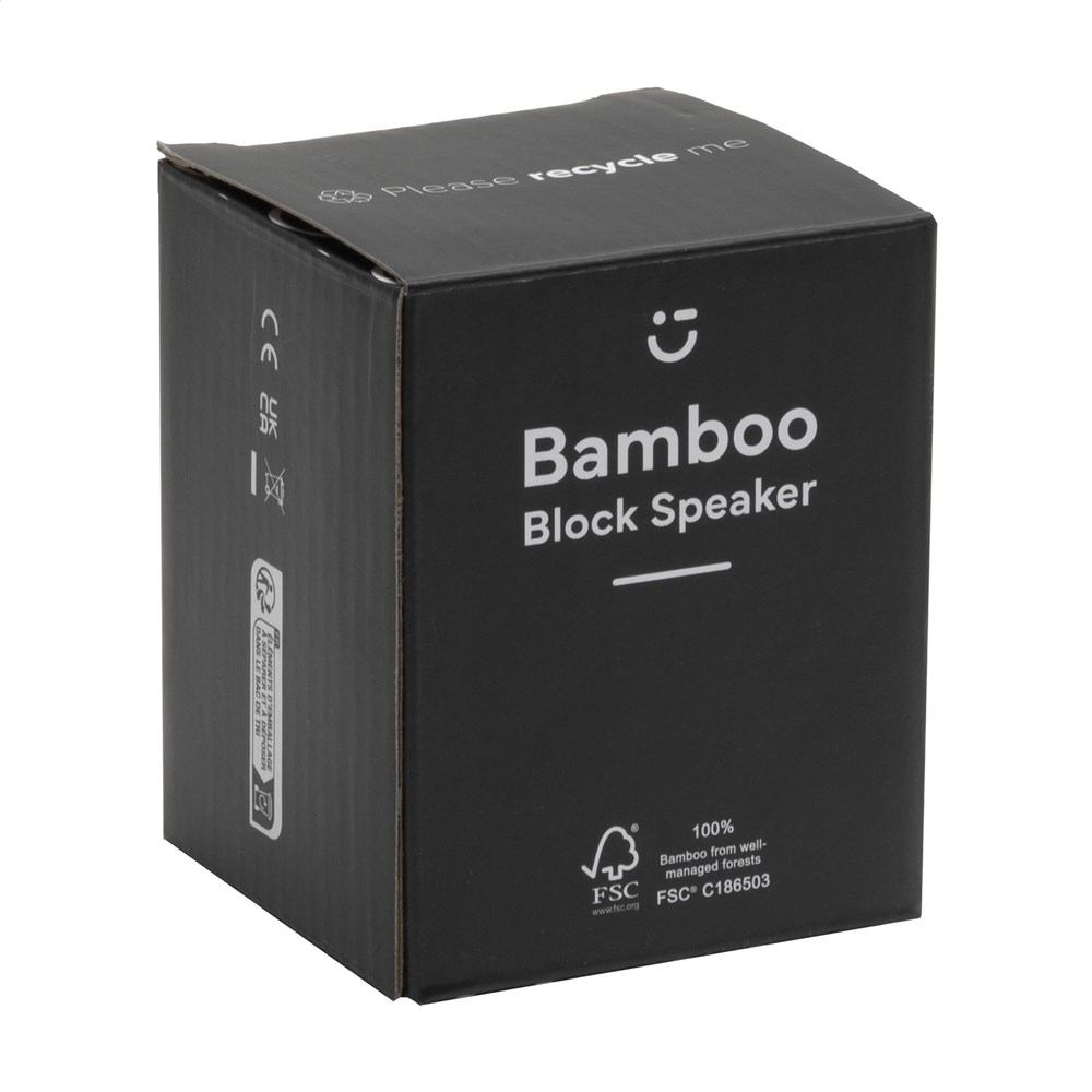 Bamboo Block Speaker mit kabellosem Ladegerät