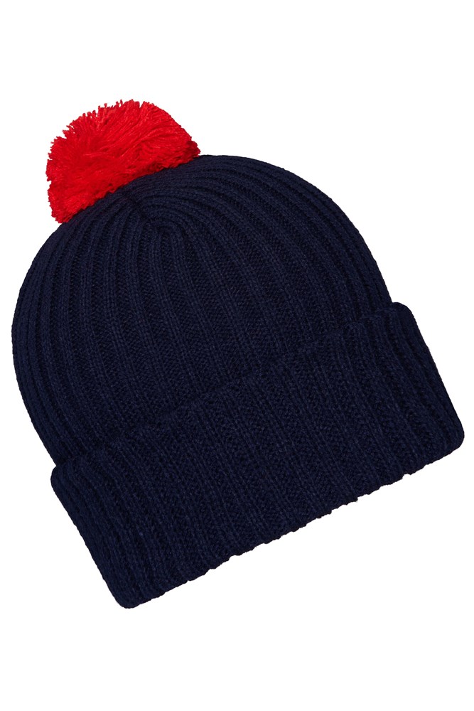 Knitted Cap with Pompon