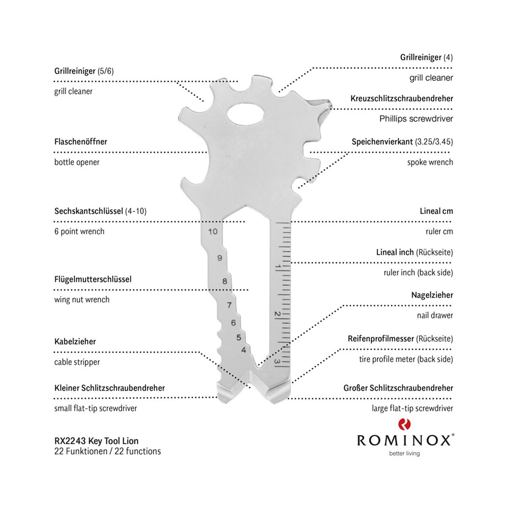 ROMINOX® Key Tool // Lion - 22 Funktionen