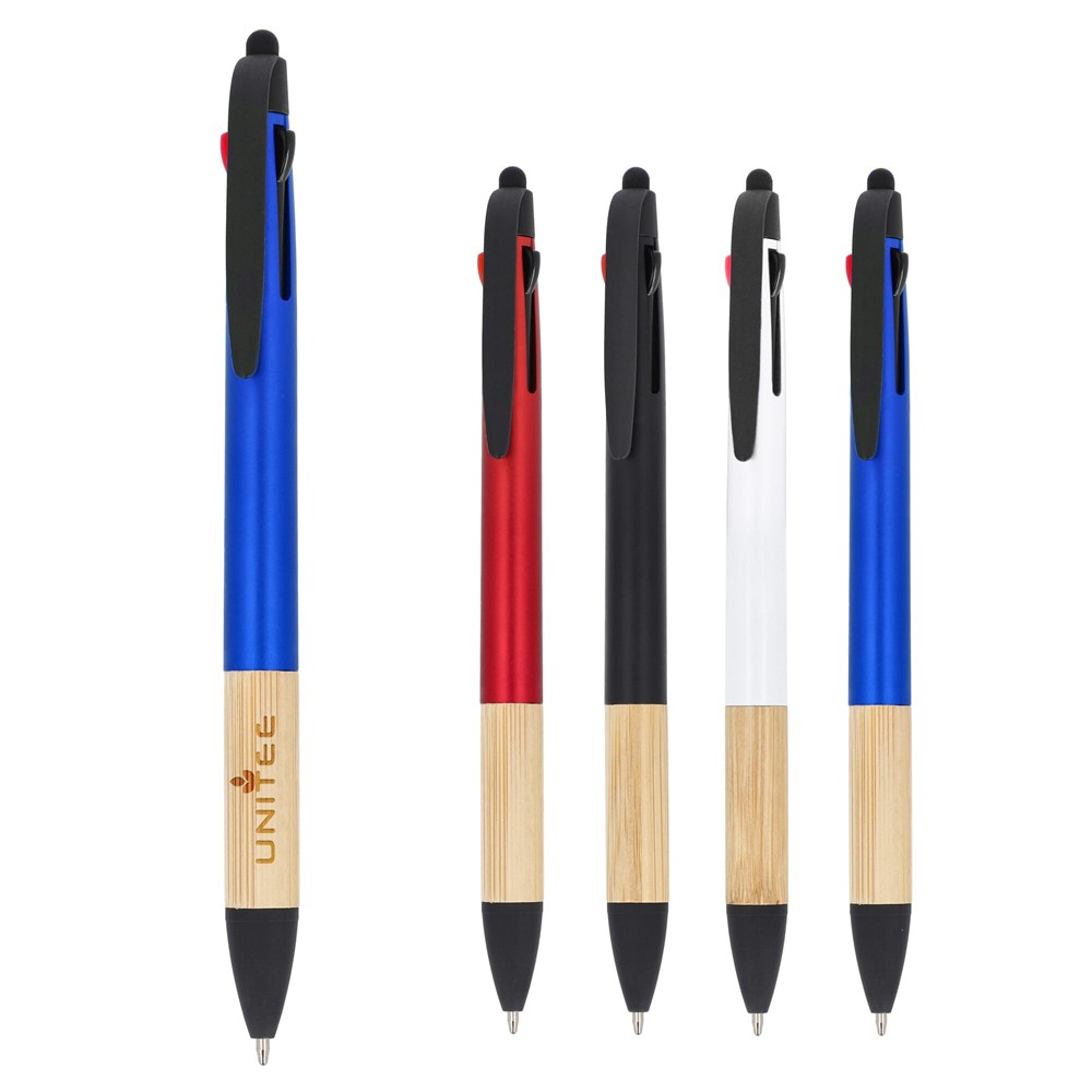 3-Farben-Stift mit Bambusgriff