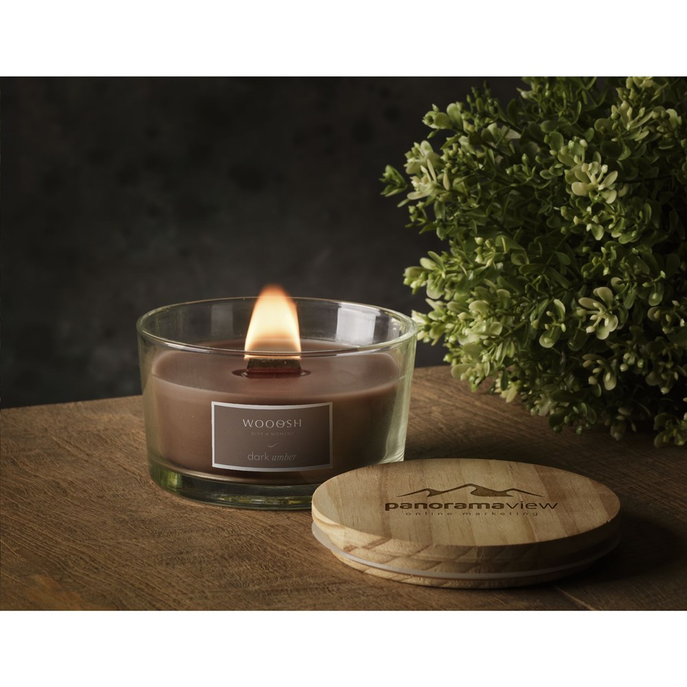 Wooosh Flame Scented Candle Dark Amber