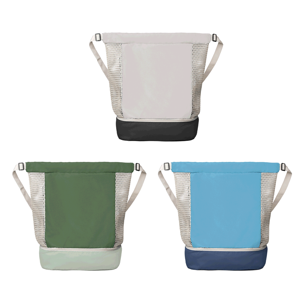 Neri Rucksack mit Kordelzug aus recyceltem Netzgewebe - 45 L