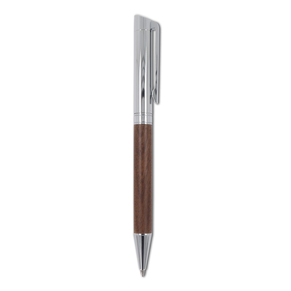 Set Kugelschreiber und Rollerball aus Metall Nussbaumholz in Geschenkbox